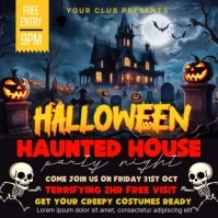 Halloween party,Haunted house Pos Instagram template