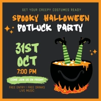 Halloween party,potluck party Instagram Post template