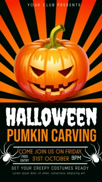 Halloween party,pumkin carving Instagram Story template