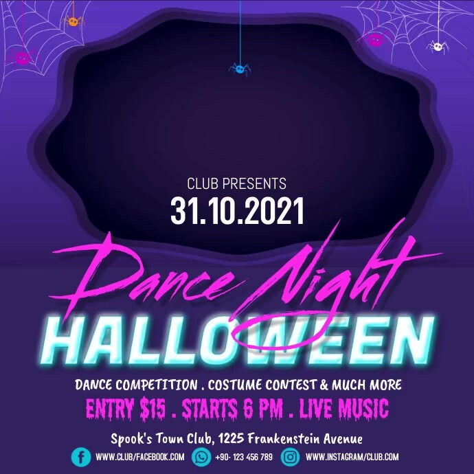 halloween party, halloween, halloween costume Instagram Post template