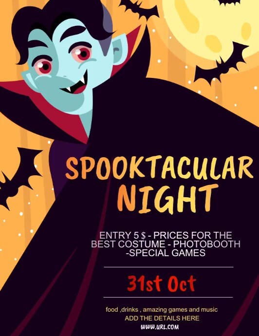 Halloween party, Spooky flyers Ulotka (US Letter) template