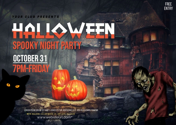 Halloween party,Halloween costume contest Postcard template