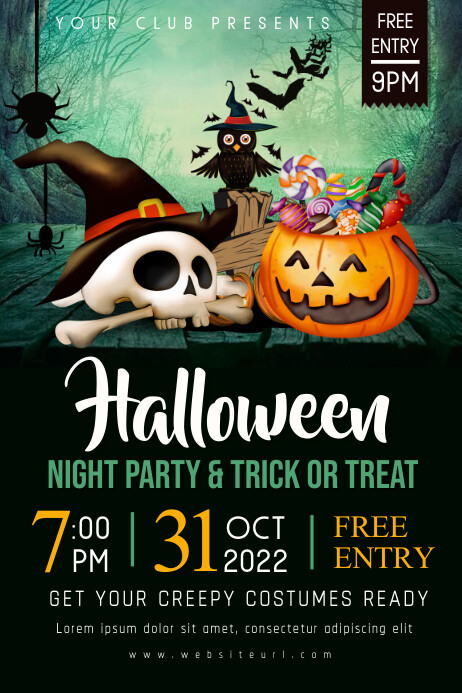Halloween party,Halloween costume contest Plakkaat template