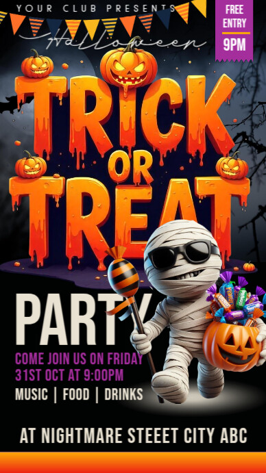 Halloween party,Halloween costume contest Instagram Story template