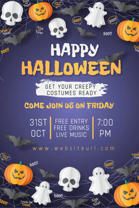 Halloween party,Halloween event,party Pinterest Graphic template