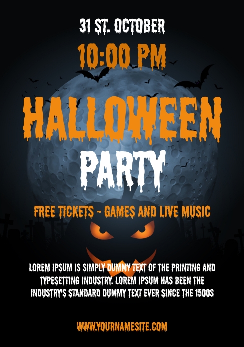 Halloween Party A4 Template | PosterMyWall