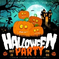 HALLOWEEN PARTY ANIMATED BANNER 方形(1:1) template