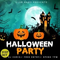 HALLOWEEN PARTY ANIMATED BANNER Isikwele (1:1) template