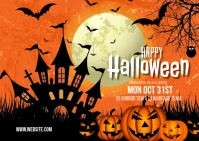 Halloween Party Banner Carte postale template