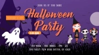 Halloween Party Banner Digital Display Facebook Cover Video (16:9) template