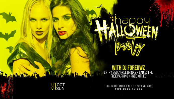 Halloween Party Blog header Template | PosterMyWall