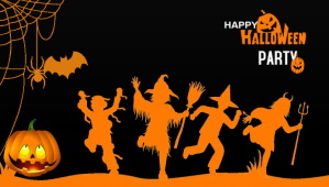 Halloween party blog header post template