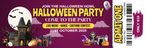 Pink Halloween Party 电子邮件标题 Template