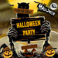 Preto Halloween party Instagram Post Template