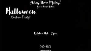 黑色 Pirate Themed Party Invitation Ekran reklamowy Template