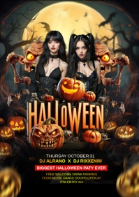 Halloween party A5 template