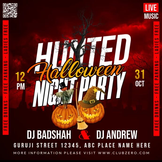 Halloween party Square (1:1) template