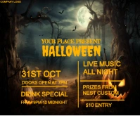Halloween party Rectangle moyen template