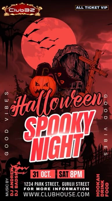 Halloween party เรื่องราวบน Instagram template