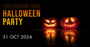 Black Halloween Party Facebook Event Cover Template