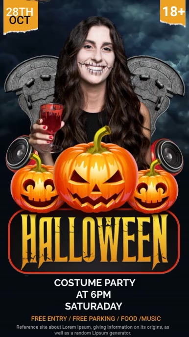 halloween party เรื่องราวบน Instagram template