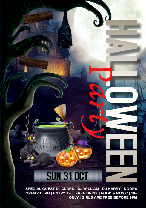 Halloween party Template | PosterMyWall