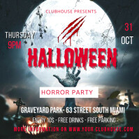 Preto Halloween party Instagram Post Template
