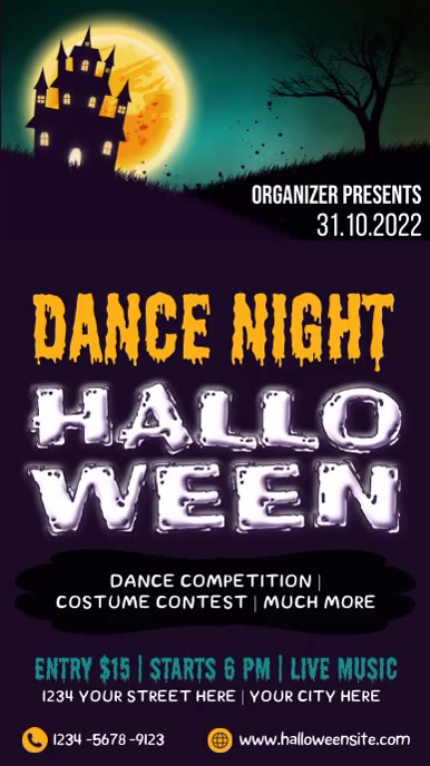halloween party Digital Display (9:16) template