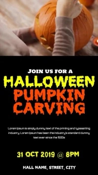 Halloween pumpkin carving event instagram video story template