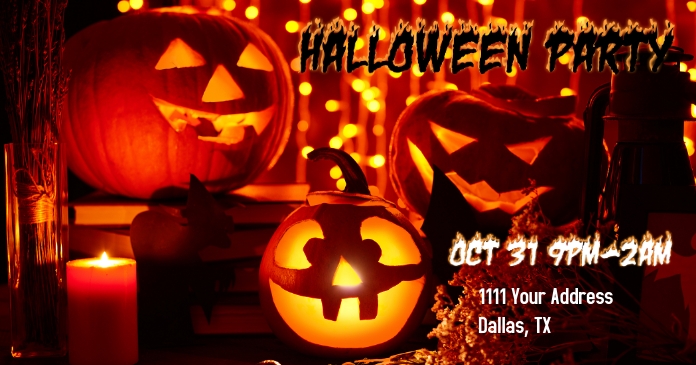 Halloween Party Facebook Shared Image template