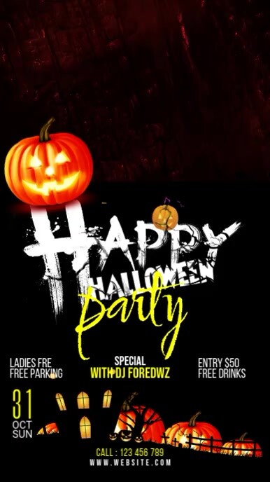 Halloween Party Digital Display 数字显示屏 (9:16) template