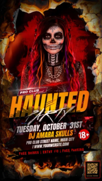 Hitam Haunted Halloween Party Ролик Reels в Instagram Template