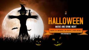 Negro Halloween Event Facebook Cover Video Template