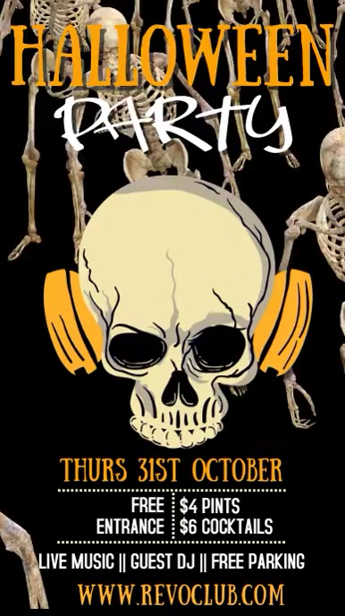 Halloween Party Event Video Template Digital Display (9:16)