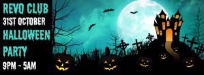 Черный Halloween Party Zdjęcie w tle na Facebooka Template