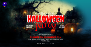 Black Halloween Party Copertina evento Facebook Template