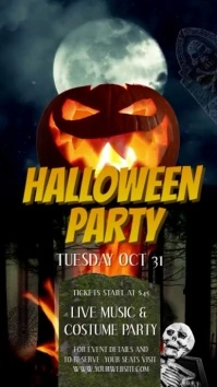 Halloween Party Fire Digital Display Video template