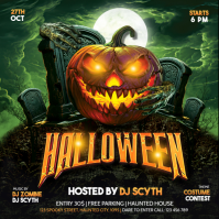 Negro Halloween Party Instagram na Post Template
