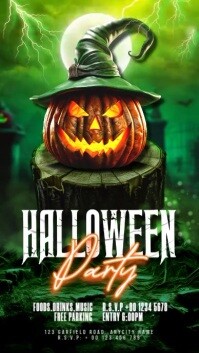 Groen Halloween Party Instagram na Kuwento Template