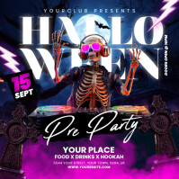 Пурпурный Halloween Pre Party Wpis na Instagrama Template