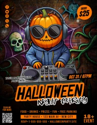 Halloween Party Flyer Pamflet (Letter AS) template