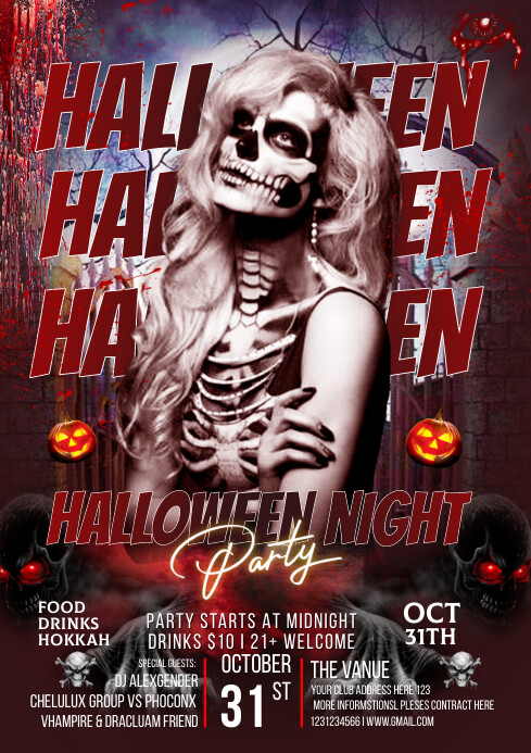 Halloween Party Flyer A4 template