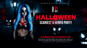 Schwarz Halloween Party Flyer Twitter 帖子 Template