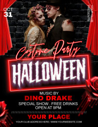 Negro Halloween Costume Party Flyer Template