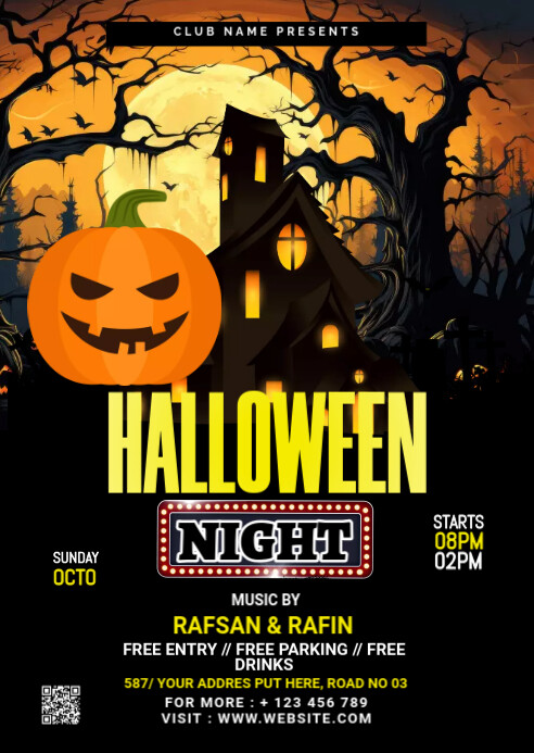 Plantilla de Halloween Party Flyer | PosterMyWall