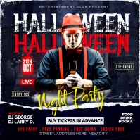 Halloween Party Flyer Design Cuadrado (1:1) template