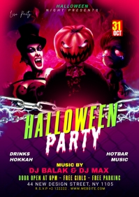 Halloween Night Party flyer Template | PosterMyWall