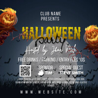 Halloween party flyer Instagram Post template