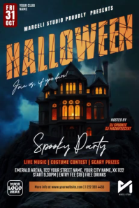 Halloween Party Flyer Poster Ad template