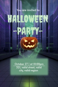 Halloween party flyer template Pinterest na Graphic